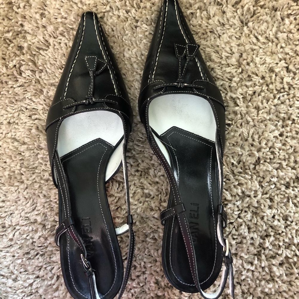 Black pointy heels